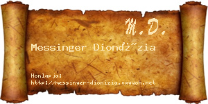 Messinger Dionízia névjegykártya